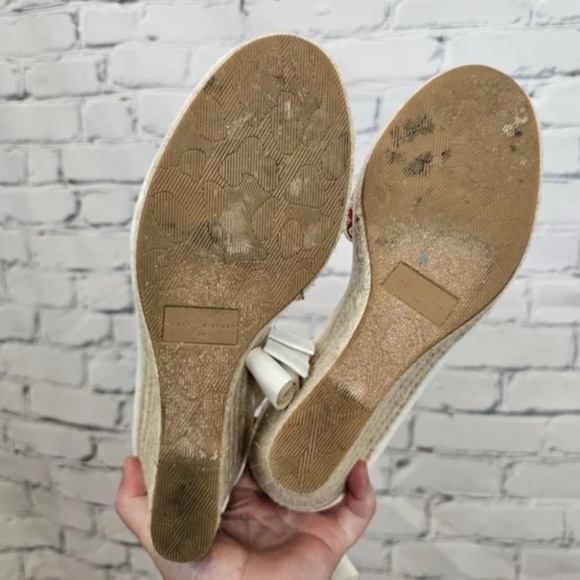 Veronica Beard Soleil White Floral Wedge Espadrilles - Picture 8 of 9